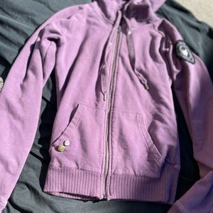 Y2K Fox woman’s sweater💟 (used) Good condition. Purple!! Comes with pins!
